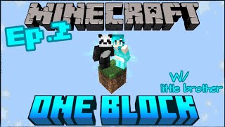 Minecraft One Block w little brother  Episode 2 [upl. by Boylston]