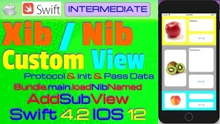 IOS 12 Swift 42 Tutorial  How to make custom view with Xib file  NibXib UIView [upl. by Trefor276]