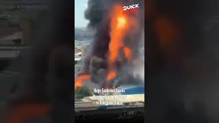 Huge Explosion Sparks Massive Fires at Factory in Dongguan China [upl. by Ruperta]