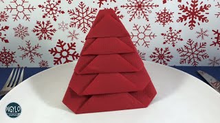 How to fold a paper napkin  Christmas tree  Napkin Folding for Christmas [upl. by Onimod]