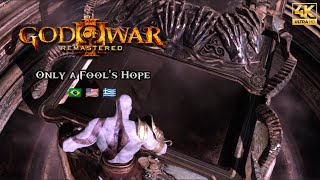 Only a Fool´s Hope  Lyrics ENG amp PT  BR  God of War III  Soundtrack  4K 60FPS [upl. by Aryad]