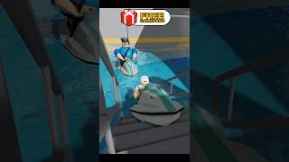 New Barrys Prison Run Jetski Obby and Jumpscare 🤣💀shorts Roblox Obby Christmas [upl. by Ignaz801]