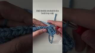 Crochet Stitches Tutorial Half Double Crochet Back Loop Only [upl. by Nilerual]