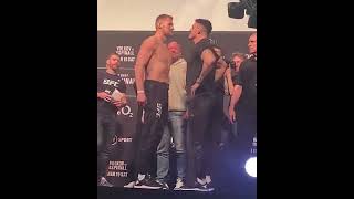 Volkov and Aspinall faceoff before UFCLondon 👀  shorts [upl. by Podvin]