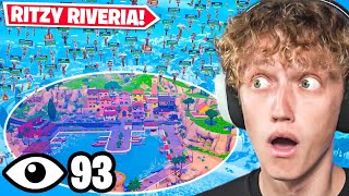 100 Players Land At RITZY RIVIERA In Fortnite Chapter 5 [upl. by Ecnarrot]