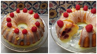 lemon raspberry cake recipe  gâteau aux citron amp framboise  كيكة بالحامض و التوت البري [upl. by Yvi544]