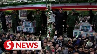 Mourners gather in Tabriz for funeral procession of Irans President Raisi [upl. by Luthanen]