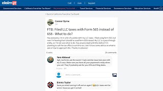 California FTB How to Fix LLC Tax Form Filing Errors 565 vs 658 [upl. by Reyam934]