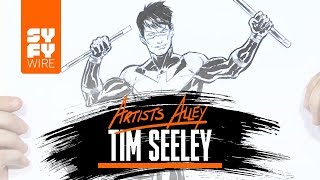 Tim Seeley Sketches Nightwing Artists Alley  SYFY WIRE [upl. by Glen]