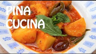 How to cook Baccala Italian Fish amp potatoes in tomato sauce  Pina Cucina Ep 4 [upl. by Emilia725]