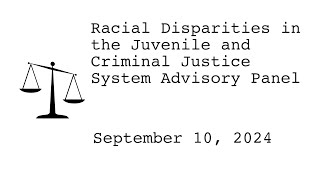 Racial Disparities Advisory Panel  September 10 2024 RDAP [upl. by Draw226]