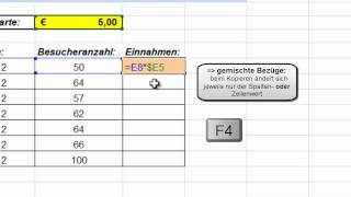 Excel für Einsteiger Formeln kopieren Zellbezüge eine Liste als Tabelle formatieren [upl. by Tyrrell]