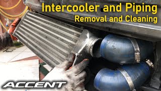 Intercooler and Piping Removal and Cleaning  Hyundai Accent [upl. by Irtemed959]