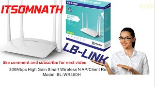 Setup LBLINK Router wireless And PPPOEITsomnath [upl. by Adnirem]