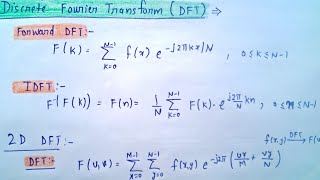 Discrete fourier transform in digital image processing  properties of fourier transform  Lec20 [upl. by Romeu]