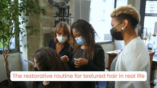 Syensqos restorative routine for textured hair in real life [upl. by Tneciv]