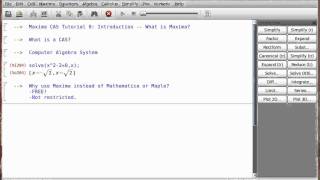 Maxima CAS 0 Introduction [upl. by Ynnob]