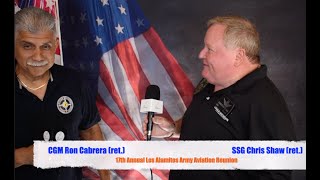 SHAW ARMY STORIES  INTERVIEW W CSM RON CABRERA LOS AL 17TH ARMY AVIATION REUNION PARTY 06012024 [upl. by Simpson358]