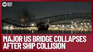 Francis Scott Key Bridge In Baltimore Collapses In Shock Cargo Ship Collision  10 News First [upl. by Habeh538]