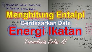 Menghitung Entalpi Berdasarkan Energi Ikatan Termokimia Kelas X [upl. by Ainnos]