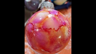 DIY Christmas Ornament Using Alcohol Ink [upl. by Emmeram]