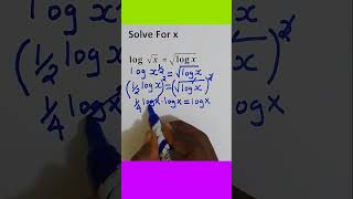 Solving Logarithmic equation short maths mathstricks [upl. by Wiedmann]