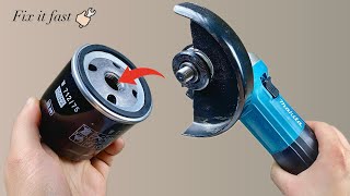 Why isnt this patented🔥 Insert an oil filter into the angle grinder [upl. by Atikal]