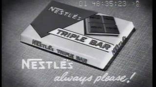 Nestles chocolate Triple Bar 1960 TV commercial [upl. by Syverson75]