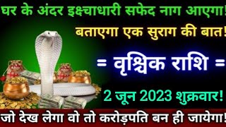 वृश्चिक राशि2 जून 2023 एक इक्ष्चाधारी सफेद नाग घर में आएगा बताएगा एक रहस्यमय बातेVrishchik rashi [upl. by Ahearn]