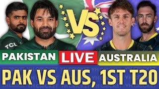 pakistan vs australia live match score  pak vs aus live 1st t20 match today [upl. by Esirtal]