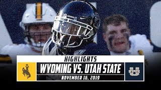 Wyoming vs Utah State Football Highlights 2019  Stadium [upl. by Alanah]