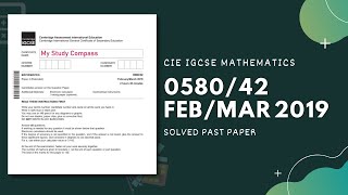 058042FM19  Easy Step by Step Solutions  CIE IGCSE MATHS PAPER 4 EXTENDED FEBMARCH 2019 [upl. by Llerej]