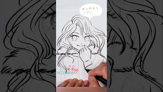 December Pencil to Ink sketch art manga drawing sketch kawaii artist pencildrawing [upl. by Eceinahs771]