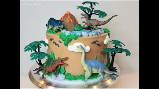 DINOSAUR CAKE Easy Birthday Cake Decorating [upl. by Matejka11]