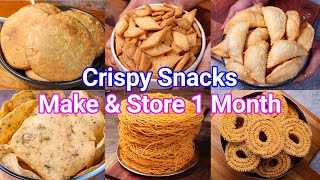 Crispy Crunchy Snacks Ideas  Store 1 Month  Easy amp Simple Munching Tea Time Snacks [upl. by Parrnell]