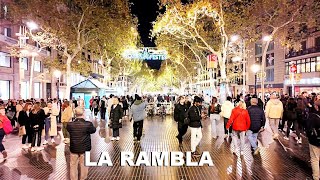 Barcelona Navidad 🎄 La Rambla 🎅 Barcelona 2023 España 4K [upl. by Amye165]