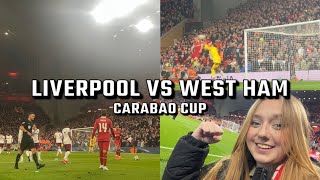 Liverpool vs West Ham Carabao Cup Matchday Vlog  Sitting Front Row at Anfield And More [upl. by Austin]