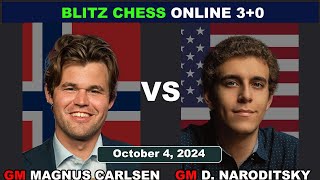 Magnus Carlsen vs Daniel Naroditsky  Blitz Chess 30  ChessCom  October 4 2024 [upl. by Akirret354]