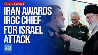 Iran’s supreme leader awards IRGC commander with top medal for Israel attack  Dawn News English [upl. by Inal]