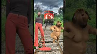 Funny train vs sand sculpture special effects on the dancing fatty dog 🐕 train driver tom trending [upl. by Skricki873]