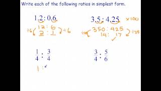 Simplifying Ratios Involving Decimals and Fractions [upl. by Darlene]