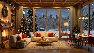 Cozy Christmas Ambience With Fireplace ❄️Christmas Jazz Music with Sounds Fireplace for Relaxation [upl. by Alael584]