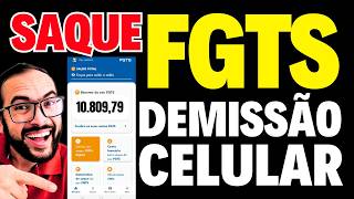 SAQUE DO FGTS NA DEMISSÃO E A MULTA DO FGTS PELO APLICATIVO CAIXA  PASSO A PASSO PARA SACAR O FGTS [upl. by Franny]