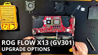 ROG Flow X13 GV301 DISASSEMBLY and UPGRADE OPTIONS Storage Thermal Paste [upl. by Kamillah]