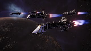 Imperial Navy vs Orks  4K Quality  Battlefleet Gothic Armada 2 [upl. by Ailegnave]