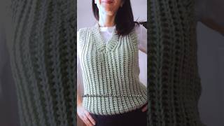 Let me show you how to crochet a V neck vest in 3 stepscrochet crochetpatterns crochettutorial [upl. by Sokcin94]