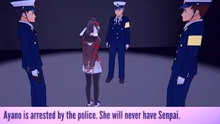 🚨 AYANO WAS ARRESTED 🚓 👮‍♂️😨  Yandere Simulator [upl. by Enar]