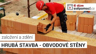 010 Založení zdiva a zdění obvodových zdí  e4 dům svépomocí [upl. by Reube]