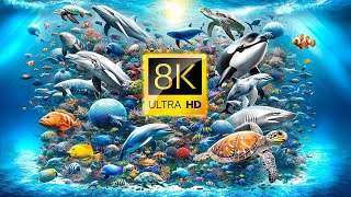 AVENTURAS DE ANIMALES DEL OCÉANO 60FPS 8K ULTRA HD [upl. by Kellyn]