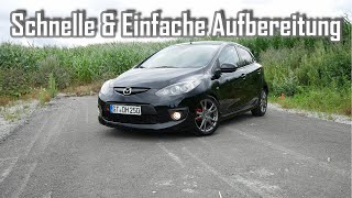 Schnelle amp Einfache Auto Aufbereitung  Mazda 2 Polieren amp Versiegeln  VerkaufsAufbereitung [upl. by Bonnes218]